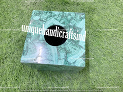 Malachite Stone Tissue Box / Bathroom Napkin tissue Box Accessories Handmade Home Decor Unique Handicrafts IND
