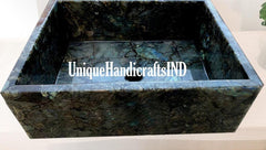 Sink With Labradorite Gemstone Countertop, Bathroom Vanity Tops, Kitchen & bathroom Decor Accessories Unique Handicrafts IND