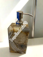 Soap Dispenser With Natural Agate Stone Arts/ bathroom bottles, shampoo bottle Bathroom Accessories Gift For Him / Her Unique Handicrafts IND