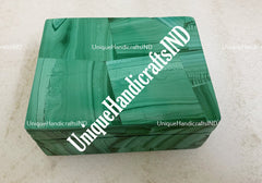 Malachite Marble Jewellery Box, Trinket Box, Unique Gift For Her, Handcrafted Jewel Box, Multi Use Box, Dust Absorber, Air Purifier Unique Handicrafts IND