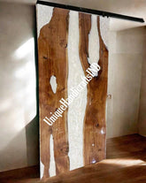 Epoxy Resin Barn Door Epoxy Resin River Door Epoxy Resin Barn Door Wood Hanging Door Epoxy Resin Sliding Door Outdoor Door Home Decor Unique Handicrafts IND