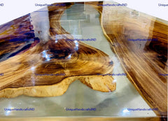 Epoxy Dining Table, Epoxy coffee Table, Epoxy Table, Clear Resin Table, Custom Made Table Handmade Indoor Outdoor Furniture Unique Handicrafts IND