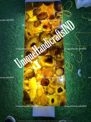 Gemstone Countertop Yellow Agate Table Top On Sale / Yellow Agate Console Table/Rectangle Table, Agate Countertop Natural Agate Table Unique Handicrafts IND