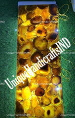 Gemstone Countertop Yellow Agate Table Top On Sale / Yellow Agate Console Table/Rectangle Table, Agate Countertop Natural Agate Table Unique Handicrafts IND
