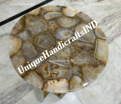 Customized Agate Coffee table / Handmade agate table / Agate bed side table / Geode table Kitchen Counter Agate Dining Table Gemstone Table Unique Handicrafts IND