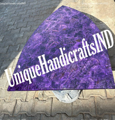 Purple Crystal Amethyst Coffee Table Boat Shape Natural Gemstone Arts Custom Made Luxury Gifts | Home Decor | Coffee Table Decor Unique Handicrafts IND