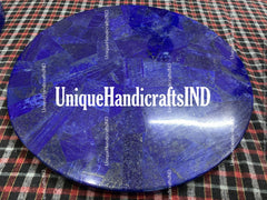 Custom Coffee, Dining, End, Side, Center table Tops Lapis Lazuli Semi Precious Stone Handmade Pietra Dura Work Home Furniture Unique Handicrafts IND