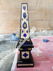 Black & Blue Marble Random Multi Stone Monolithic Pillar Obelisk, Egyptians, Antique Marble Custom Gifts, Living Showpiece Decorative Unique Handicrafts IND