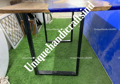 Blue Epoxy Coffee Table Top, River Table, Live edge dining, Epoxy Dining Table, Epoxy Table, Epoxy River Table, Dining Room Table Unique Handicrafts IND