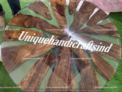 Round epoxy dining table, round epoxy table, Round Clear epoxy table, round epoxy coffee table, Round epoxy river table, Round Coffee table Unique Handicrafts IND