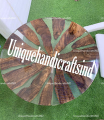 Round epoxy dining table, round epoxy table, Round Clear epoxy table, round epoxy coffee table, Round epoxy river table, Round Coffee table Unique Handicrafts IND