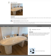 Oval Selenite Dining Kitchen Table / Crystal Countertop / Handmade Luxury Restaurant Interiors Decor and Furniture Unique Handicrafts IND