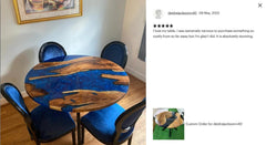 Epoxy wooden Table , rustic live edge coffee table, perfect for living room decor,unique handmade gift for housewarming or weddings. Unique Handicrafts IND