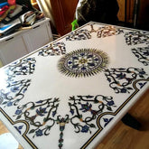 Pietra Dura Art Dining Table Top Marble Living Room Table Home Decor Furniture For Gift Her Unique Handicrafts IND