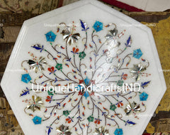 Marble Table Top Semi precious stones Inlay Art Work Handmade Home Decor And Gifts Unique Handicrafts IND