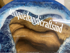 Round Epoxy Dining Table, Custom Made Table For 4, Handcrafted Round Wood and Epoxy Table, Modern Dining Table, Resin Table Unique Handicrafts IND