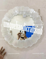 Luxury Wall Mirror | Selenite Mirror | Elegant Makeup & Vanity Design | High Quality Wavy Reflection Decor Unique Handicrafts IND
