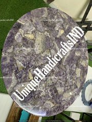 Buy Amethyst Coffee Round Table | Amethyst Living Room Furniture | Round Dining Table | Round Center Table Top Unique Handicrafts IND