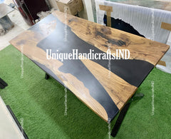 Epoxy Table, dining, sofa, center table top Live Edge Walnut Table ,Custom Order, Epoxy Resin River Table, Natural Wood Furniture Unique Handicrafts IND