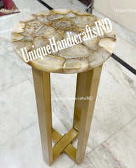 Customized Agate Coffee table / Handmade agate table / Agate bed side table / Geode table Kitchen Counter Agate Dining Table Gemstone Table Unique Handicrafts IND