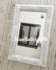 Halloween Sale Selenite Gemstone Wall Mirror Handcrafted Design for Personalized Home Décor and Living Room Wall Accent Unique Handicrafts IND