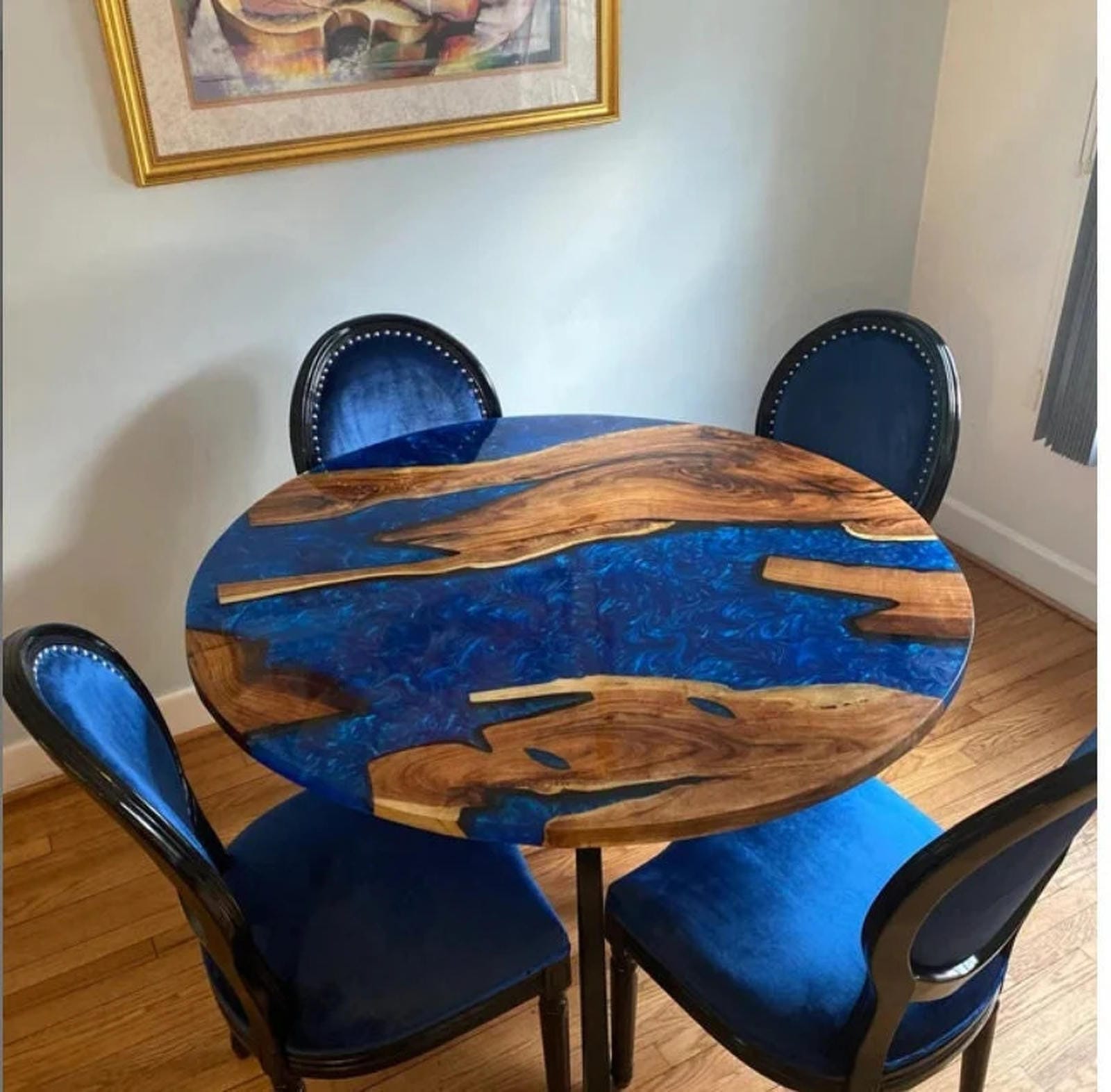 Epoxy wooden Table , rustic live edge coffee table, perfect for living room decor,unique handmade gift for housewarming or weddings. Unique Handicrafts IND