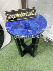 Coffee Table, marble coffee table/ Lapis Lazuli Round Table Top, Dining Table, Custom Made Unique Handicrafts IND