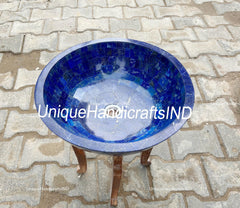 Powder Room Blue Lapis Sink, Bathroom Vassal, Kitchen Sink, Bathroom Countertops Sink, Travertine Marble Sink For Kitchen & Bathroom Decor Unique Handicrafts IND