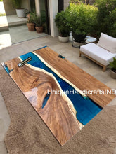 Unique Blue Epoxy Resin Dining Table, Epoxy Counter Top,Resin Coffee Table, Handmade Wooden Furniture, Personalized Room Decor, Gift for dad Unique Handicrafts IND