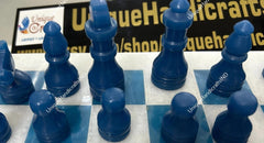 Christmas Gifts Beautiful Marble Chess Set With Turquoise Inlay Mosaic Art ,Marble Chess Pieces Best Thanksgiving Gift, Fiancé Gift Decor Unique Handicrafts IND