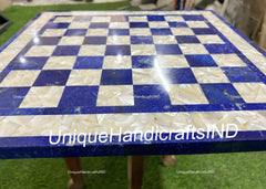 Christmas Gifts Handmade Royal Blue Lapis Lazuli Marble Chess Board Best Gift Chess Lovers Indoor Adults & Housewarming Decor Gifts Unique Handicrafts IND