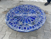 Unique Lapis Lazuli Marble Table Top Handicraft Pietra Dura Work Home Decor Interior Unique Handicrafts IND