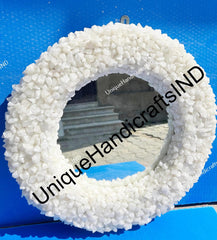 Antique Crystal Mirror, Stone Wall Hanging mirror, Quartz Wall Mirror, Bathroom Wash basin Decorative Mirror, Design mirror Unique Handicrafts IND