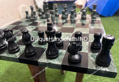 Christmas Gifts Buy Premium Personalized Vip Chess Pieces with Chess Set, Green & Black Chess Set For Adults, Chess Boards, Chess Sets, Unique Handicrafts IND