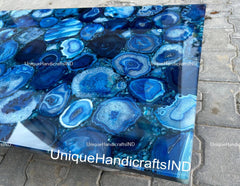 Buy Blue Agate Vanity Slab, Agate Counter Slab, Agate Bar Counter Table Top, Kitchen Counter Slab Decor, Handmade Decor Unique Handicrafts IND