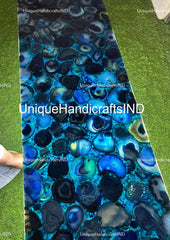 Buy Blue Agate Vanity Slab, Agate Counter Slab, Agate Bar Counter Table Top, Kitchen Counter Slab Decor, Handmade Decor Unique Handicrafts IND