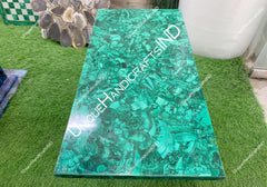 Modern Malachite Table | Malachite Table Top | Luxury Green Stone Furniture | Unique Gemstone Accent Table Slabs Unique Handicrafts IND