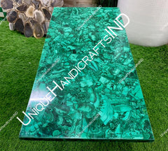 Modern Malachite Table | Malachite Table Top | Luxury Green Stone Furniture | Unique Gemstone Accent Table Slabs Unique Handicrafts IND
