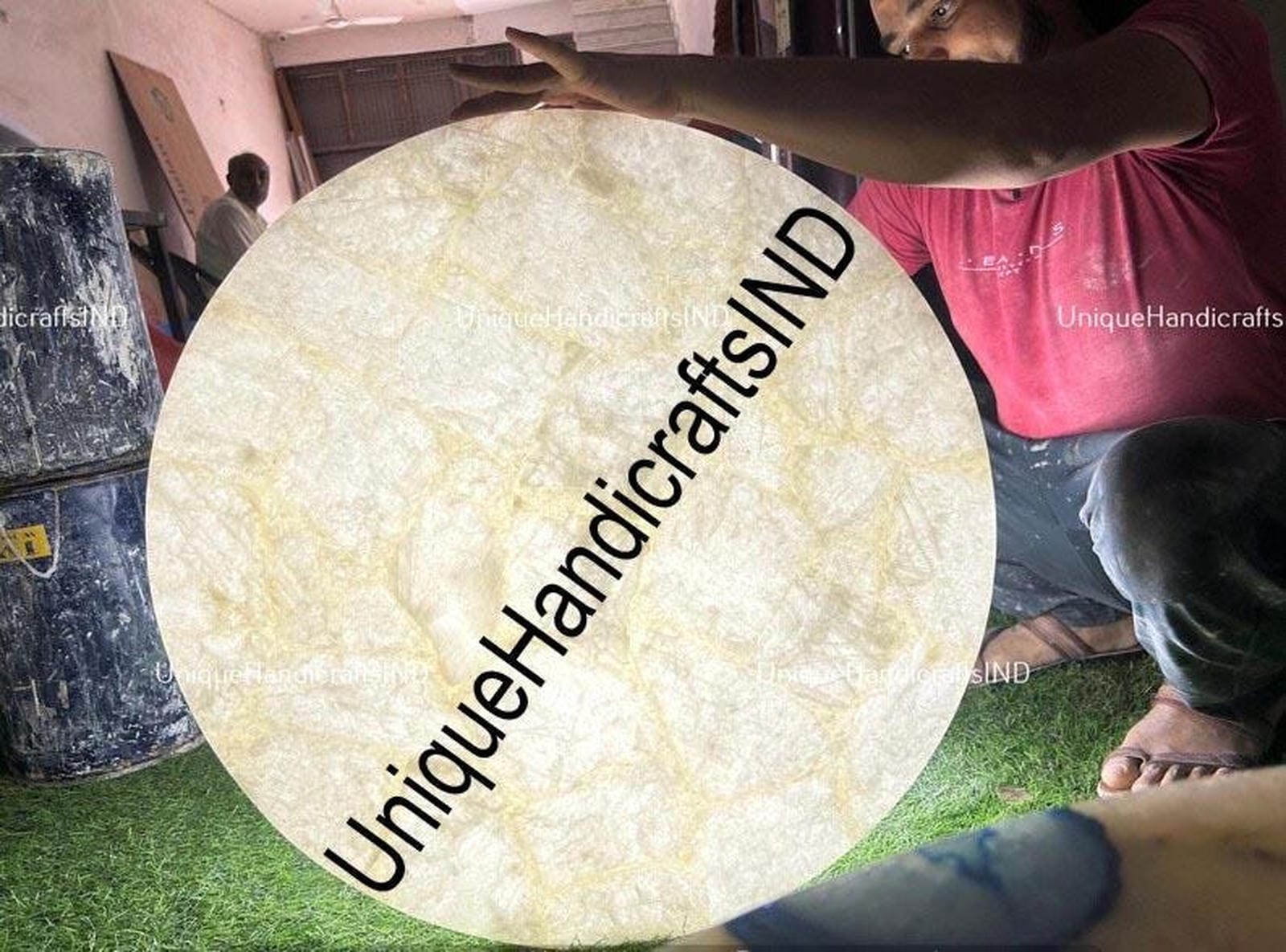 elegant table Illuminate White quartz Round Center Table Top, Natural Quartz Table Top Unique Mid Century Furniture Unique Handicrafts IND