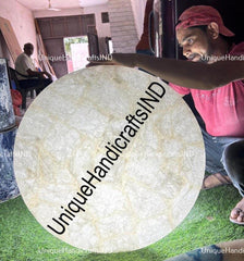 elegant table Illuminate White quartz Round Center Table Top, Natural Quartz Table Top Unique Mid Century Furniture Unique Handicrafts IND