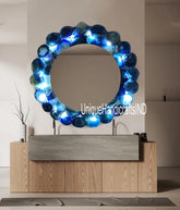 Irregular Modern Mirror, Blue Agate Framed Mirror, Aesthetic Home Decor, Bathroom Mirror, Entryway Wall Mirror, Mirror Wall Decor Unique Handicrafts IND