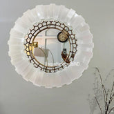 Halloween Sale Selenite Round Wall Mirror, Wall Mirror, Mirror ( Can be customized as per the size and design) Unique Handicrafts IND