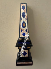 Black & Blue Marble Random Multi Stone Monolithic Pillar Obelisk, Egyptians, Antique Marble Custom Gifts, Living Showpiece Decorative Unique Handicrafts IND