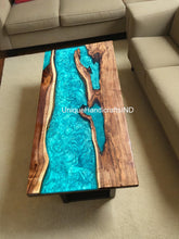 Buy Blue Epoxy Resin Table, Walnut Coffee Table, Live Edge Coffee Table, Wood Coffee Table, Modern Coffee Table mid Century Modern Arts Unique Handicrafts IND