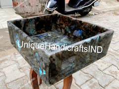 Buy Elegant Labradorite Gem stone Sink, Labradorite Wash Basin For Decorative Luxury Bathrooms Stone Wash Basin For Bathroom & Kitchen Decor Unique Handicrafts IND