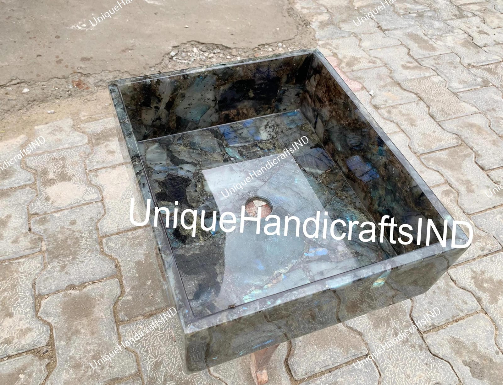 Buy Elegant Labradorite Gem stone Sink, Labradorite Wash Basin For Decorative Luxury Bathrooms Stone Wash Basin For Bathroom & Kitchen Decor Unique Handicrafts IND