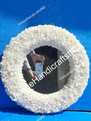 Antique Crystal Mirror, Stone Wall Hanging mirror, Quartz Wall Mirror, Bathroom Wash basin Decorative Mirror, Design mirror Unique Handicrafts IND