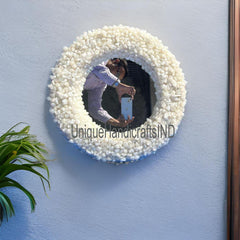 Antique Crystal Mirror, Stone Wall Hanging mirror, Quartz Wall Mirror, Bathroom Wash basin Decorative Mirror, Design mirror Unique Handicrafts IND