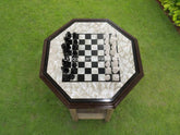 Marble Chess Set with Storage Box | Handmade Black & White Pieces | Elegant Home Decor Christmas Gifts Unique Handicrafts IND