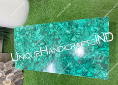 Modern Malachite Table | Malachite Table Top | Luxury Green Stone Furniture | Unique Gemstone Accent Table Slabs Unique Handicrafts IND